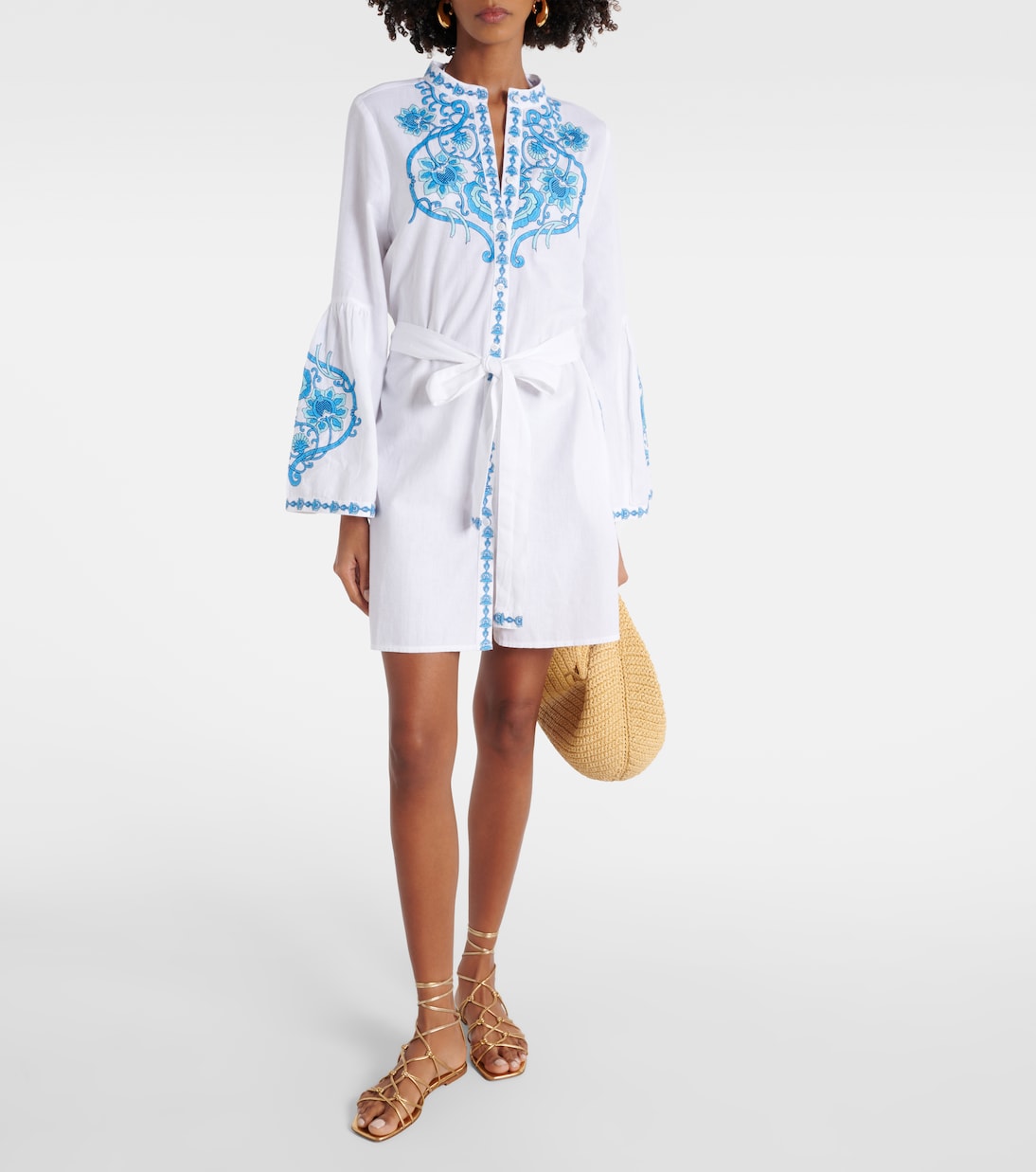 Robe Everly brodée en coton et lin | Melissa Odabash