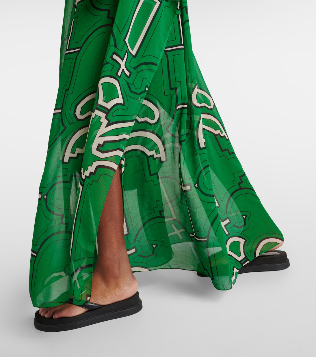 Vestido largo de georgette de seda | Johanna Ortiz