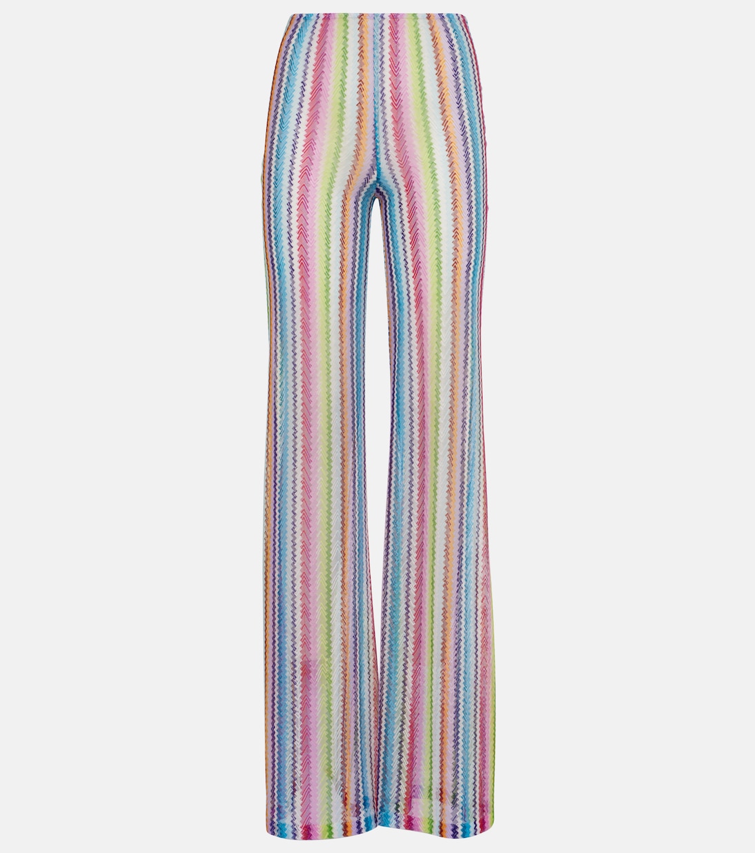 Pantalones flared de tiro alto en zigzag | Missoni