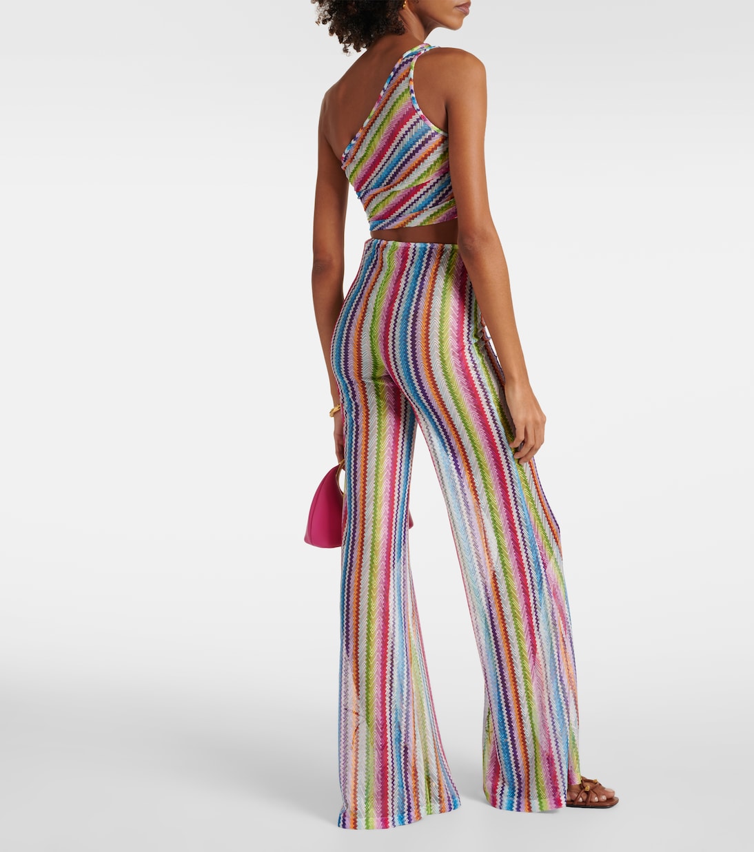Pantalones flared de tiro alto en zigzag | Missoni