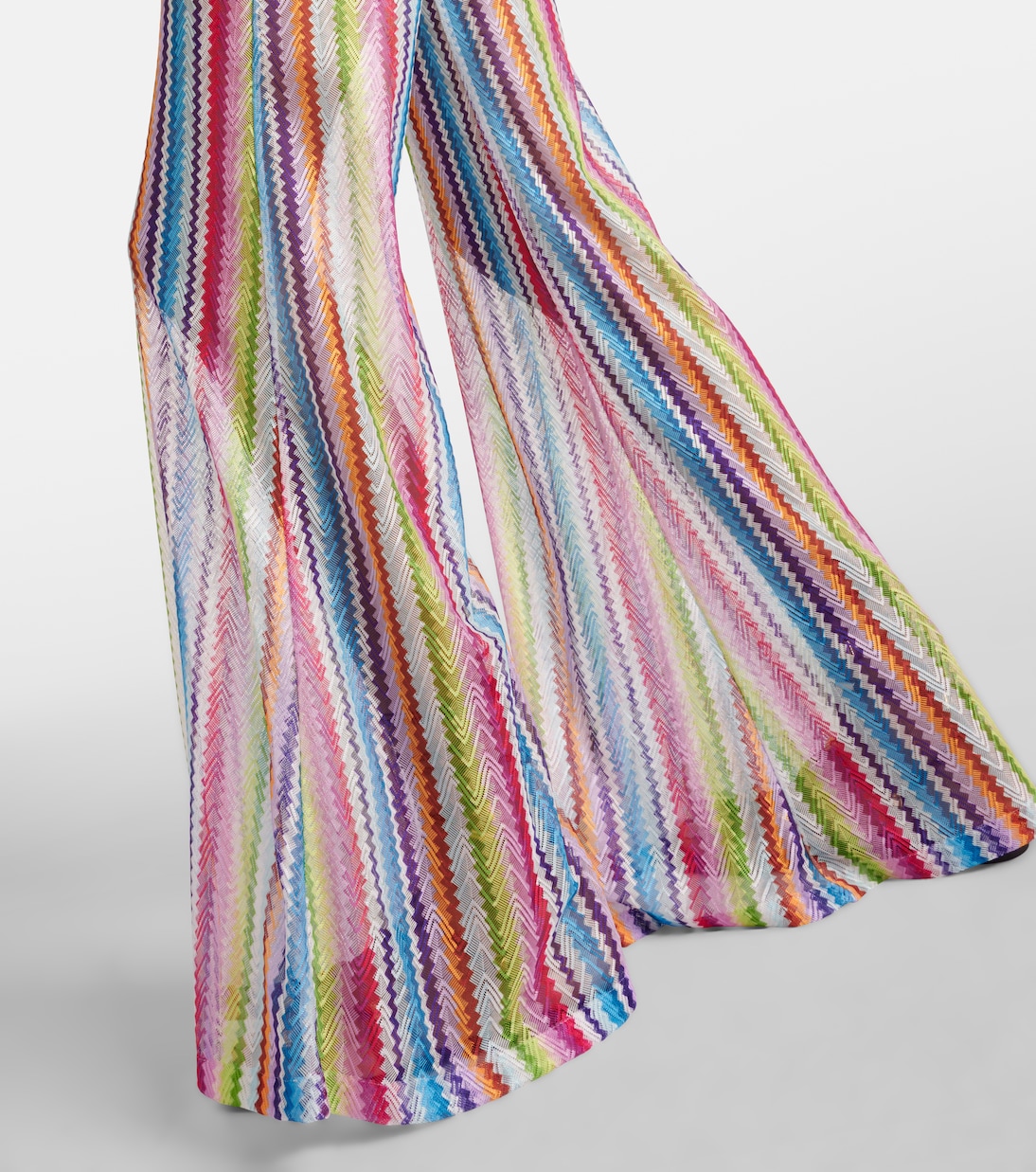 Pantalones flared de tiro alto en zigzag | Missoni