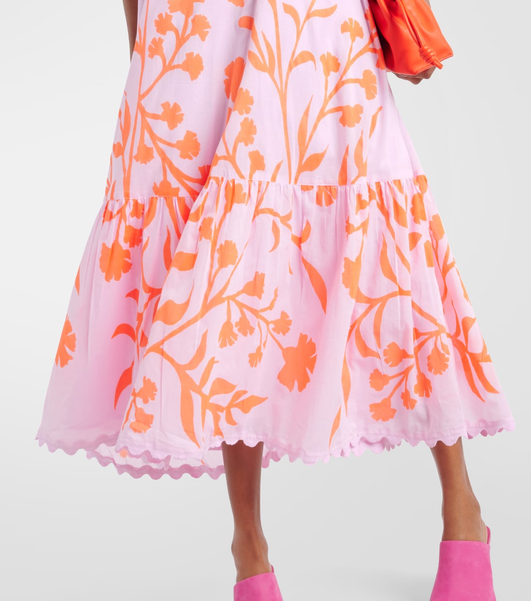 Vestido midi de algodón floral a capas | Juliet Dunn
