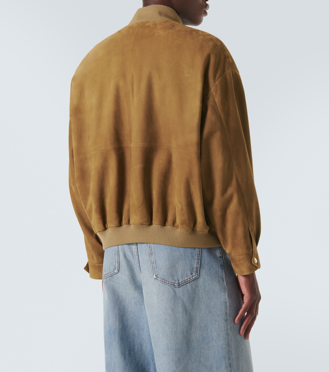 Logo suede bomber jacket | Miu Miu
