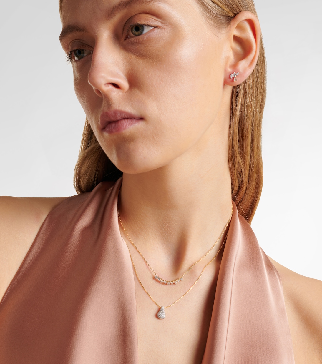 Collier Perfect Pear en or 10 ct et diamants | Stone and Strand