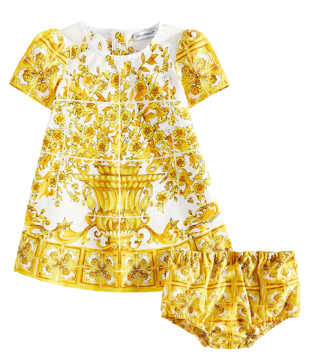 Baby Set Majolica aus Kleid und Höschen | Dolce&Gabbana Kids
