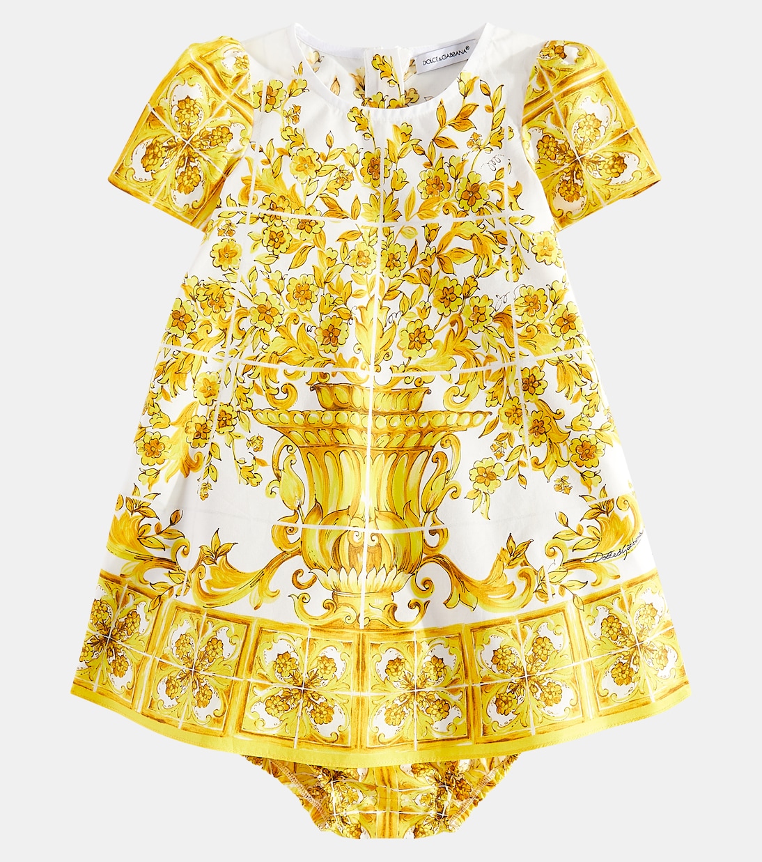Baby Set Majolica aus Kleid und Höschen | Dolce&Gabbana Kids