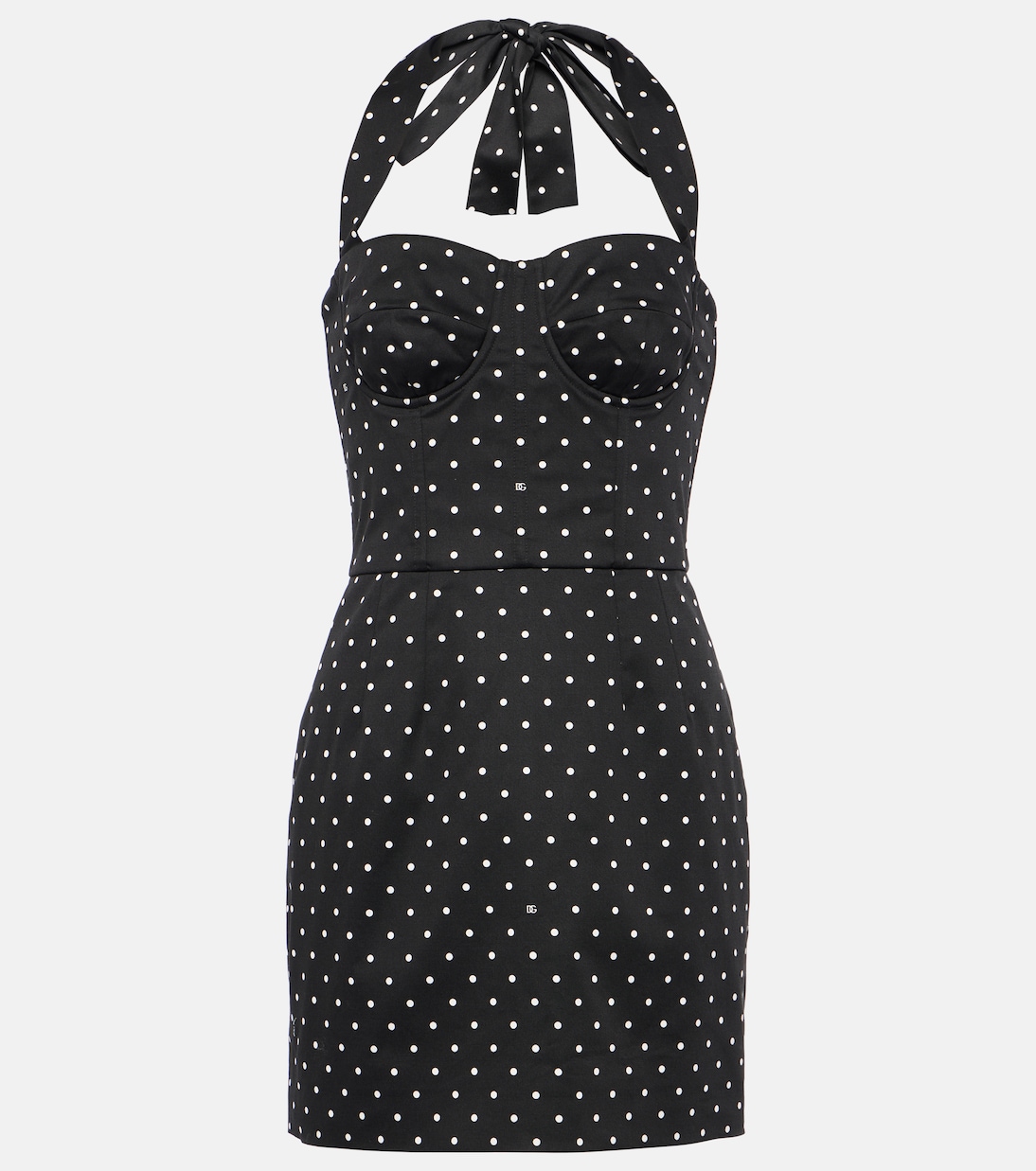 Vestido corsé de drill con lunares | Dolce&Gabbana