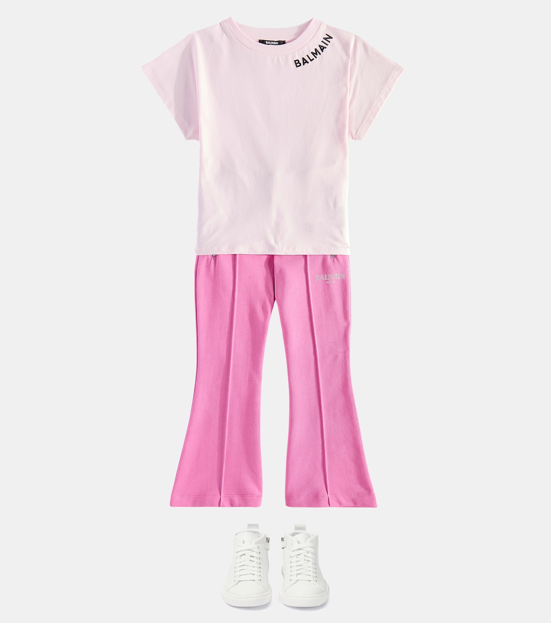 T-shirt in jersey di cotone con logo | Balmain Kids