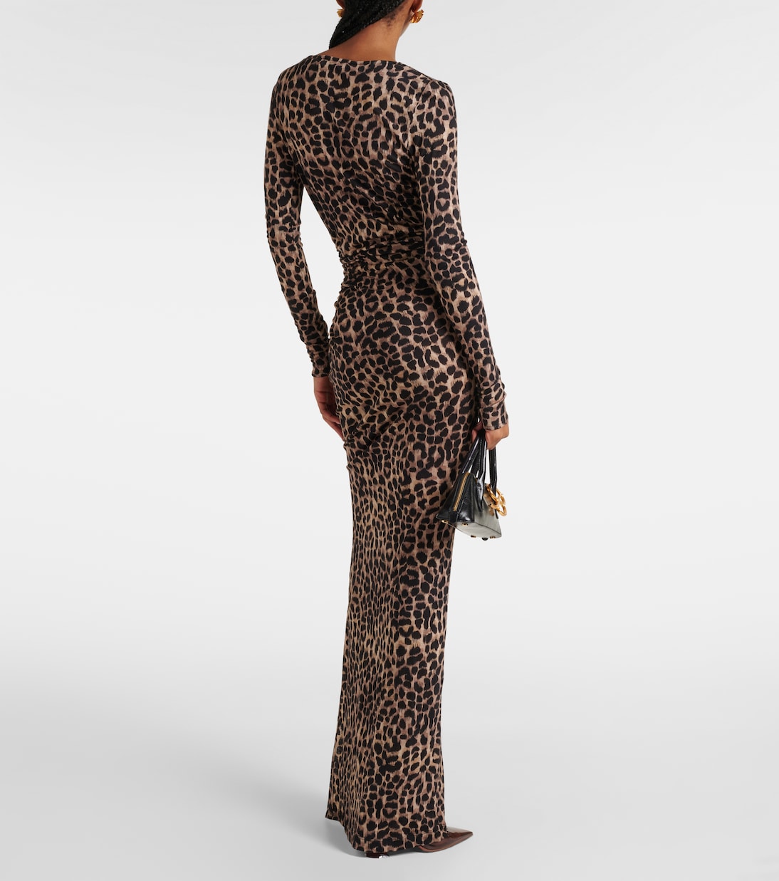 Leopard-print wool jersey maxi dress | Blumarine