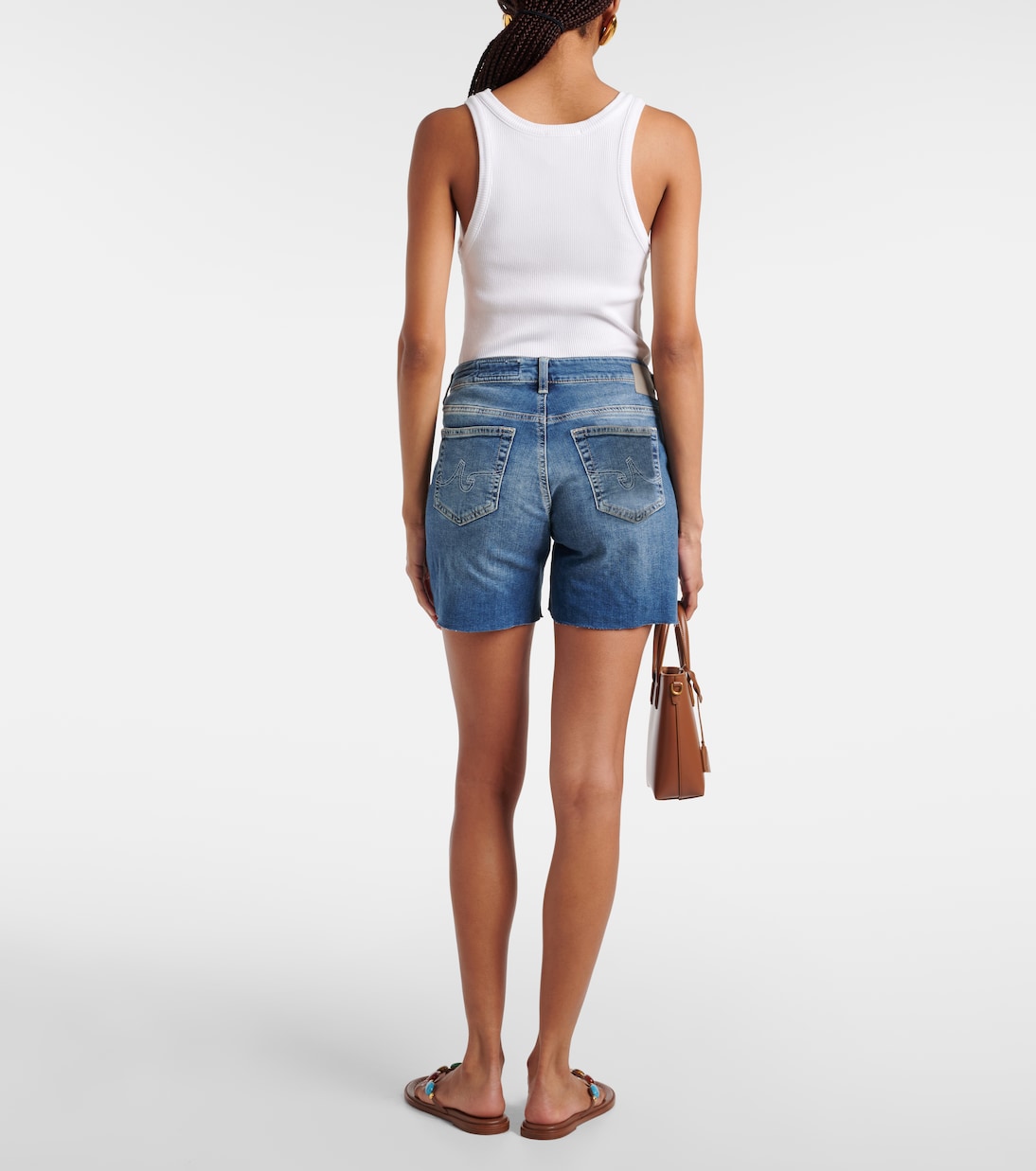 Shorts di jeans Ex-Boyfriend a vita alta | AG Jeans