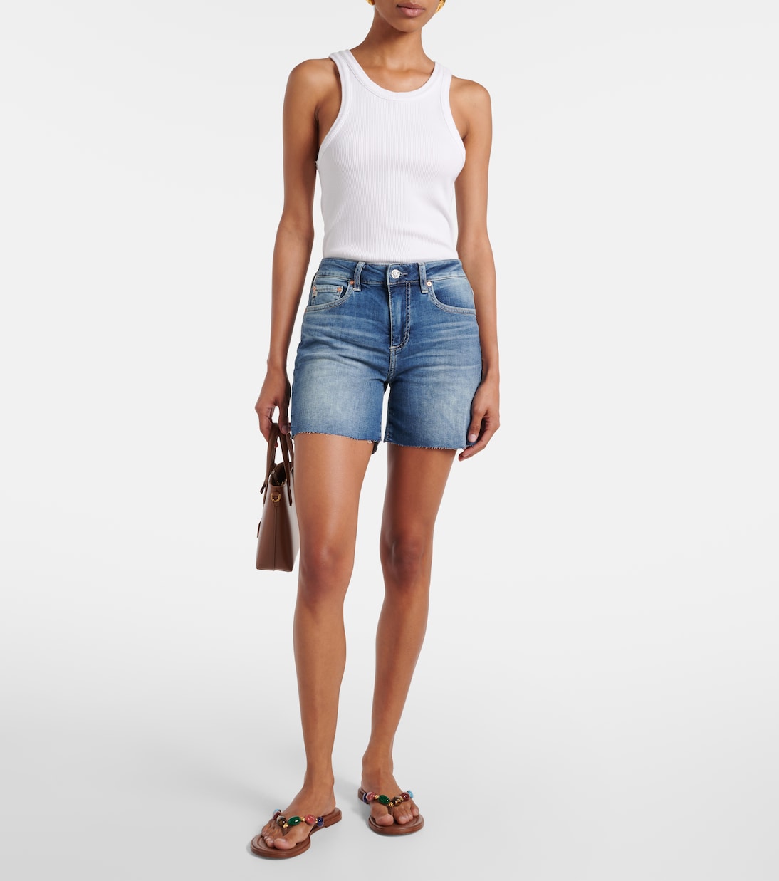 Shorts di jeans Ex-Boyfriend a vita alta | AG Jeans