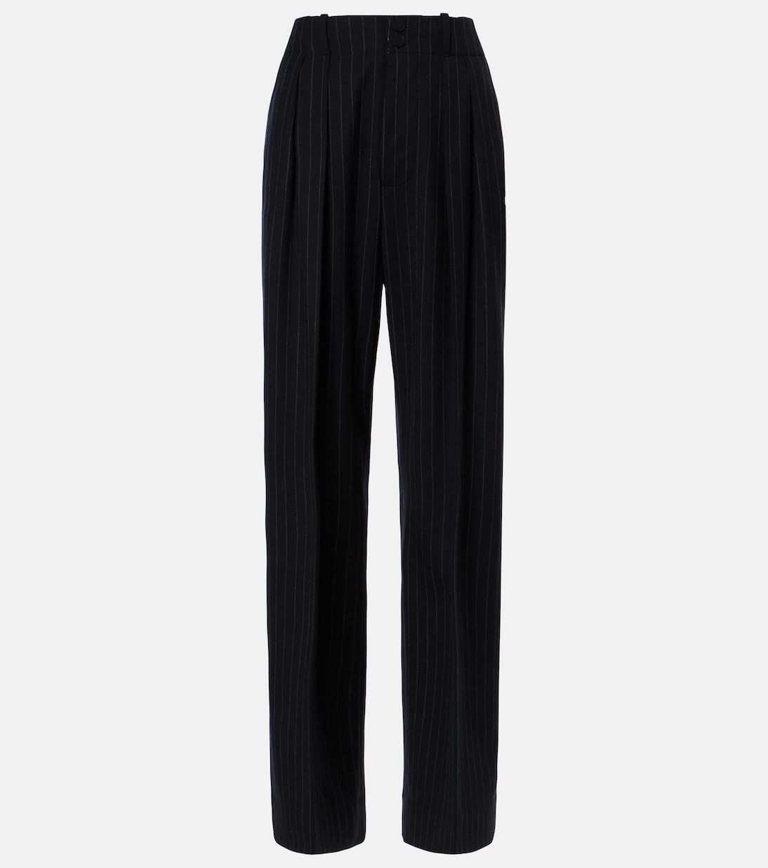 Pantalon ample rayé en laine mélangée | Plan C