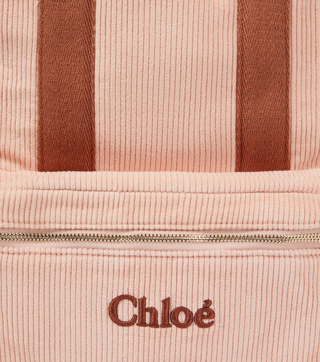 Zaino in velluto a coste e pelle | Chloé Kids