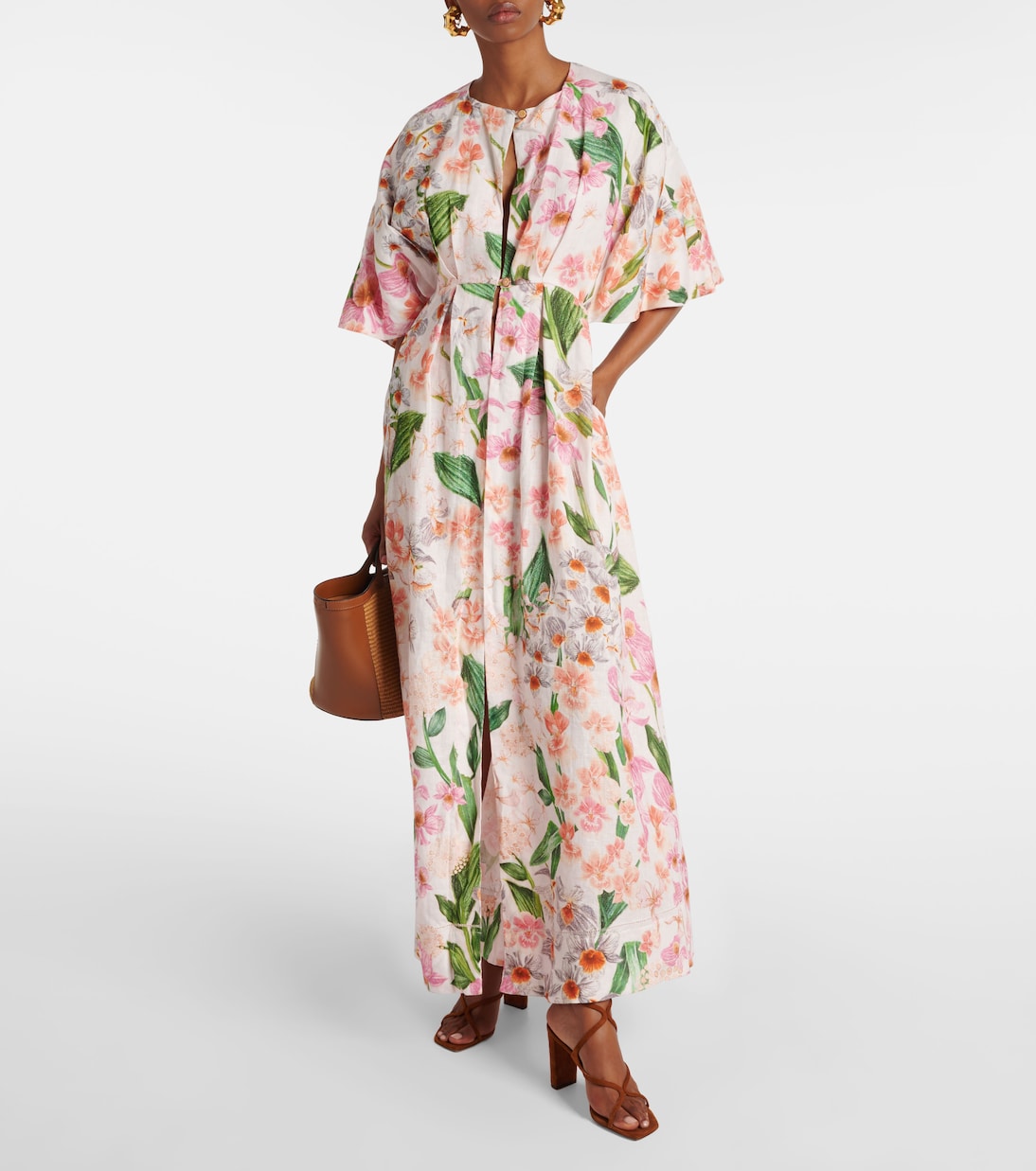 Bedrucktes Maxikleid Gesto aus Leinen | Agua by Agua Bendita