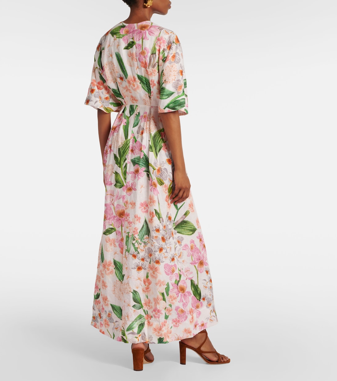 Bedrucktes Maxikleid Gesto aus Leinen | Agua by Agua Bendita