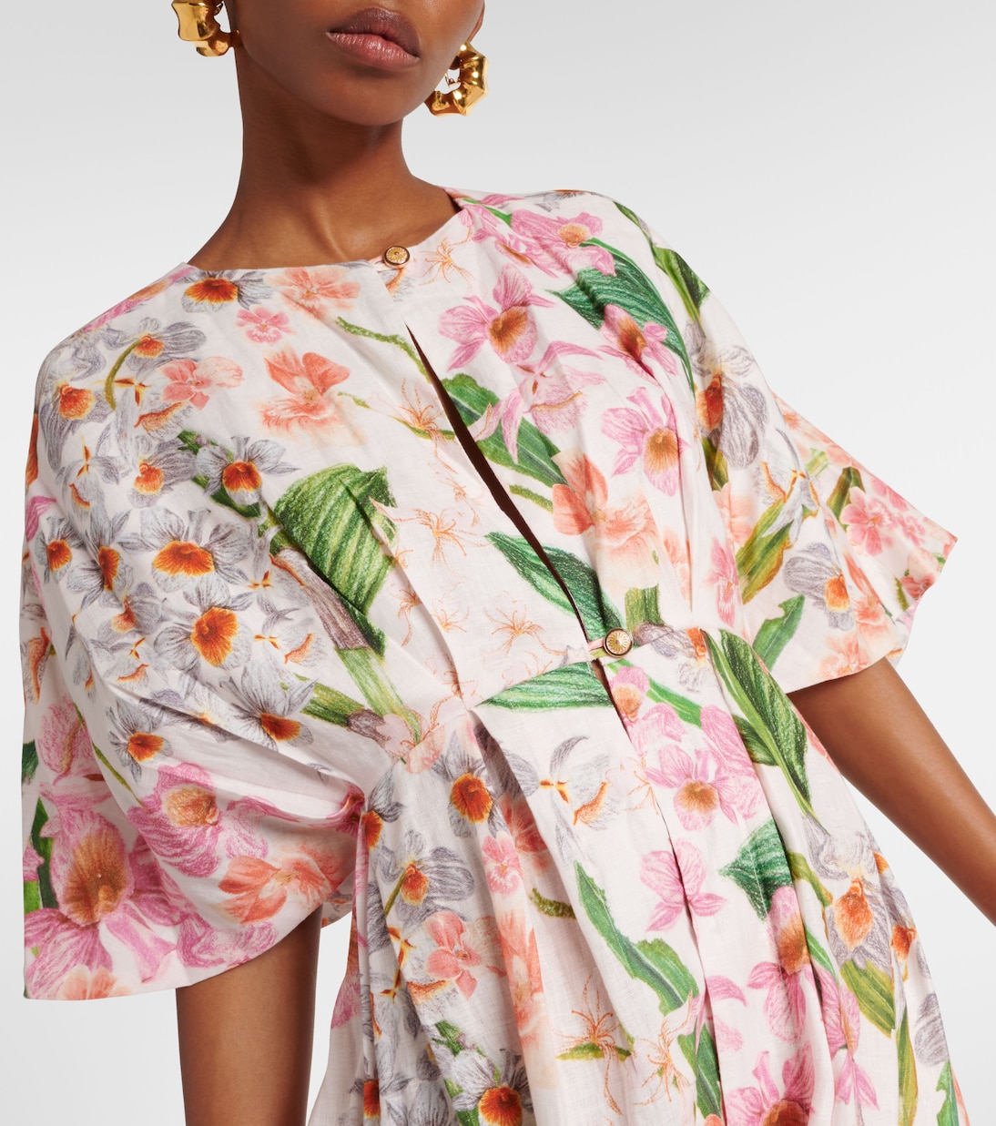 Bedrucktes Maxikleid Gesto aus Leinen | Agua by Agua Bendita