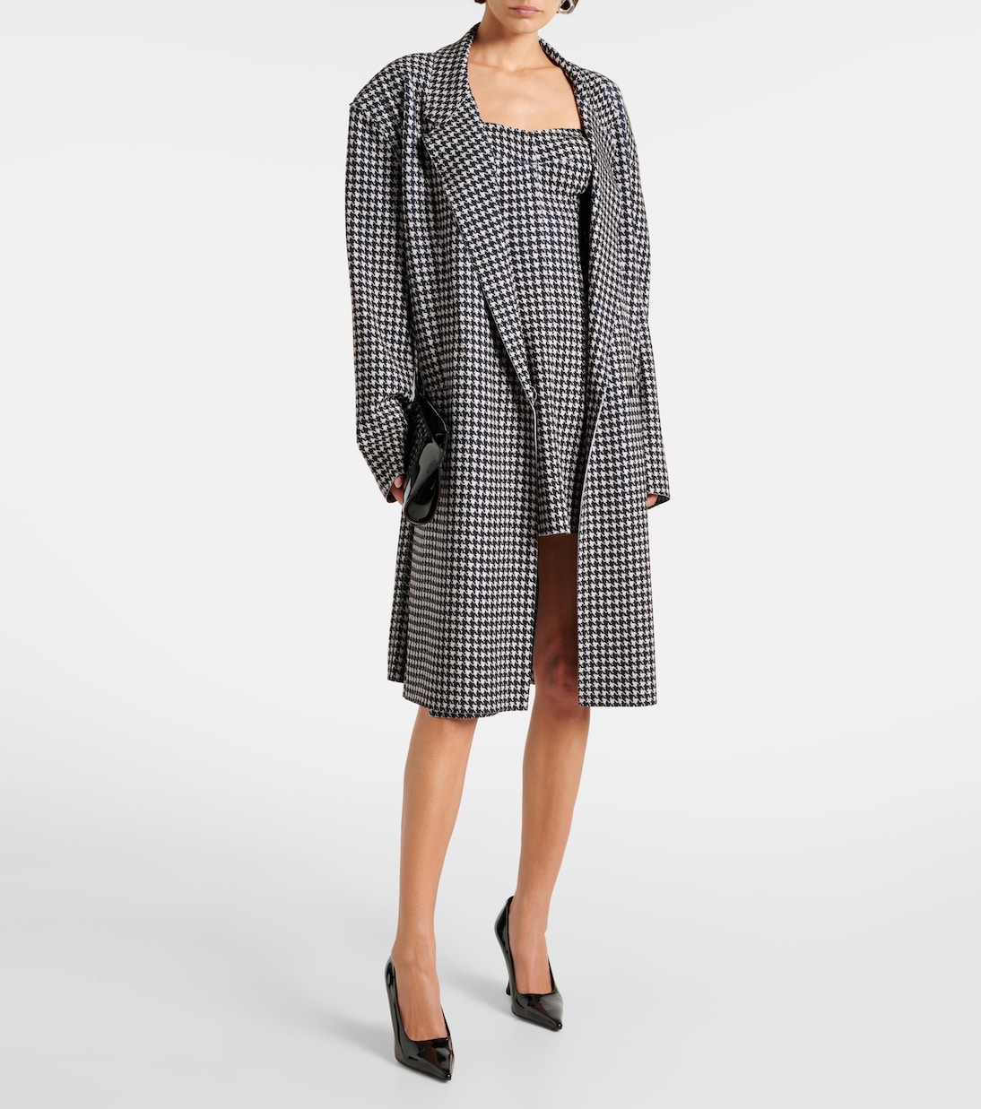 Double-breasted houndstooth coat | Norma Kamali
