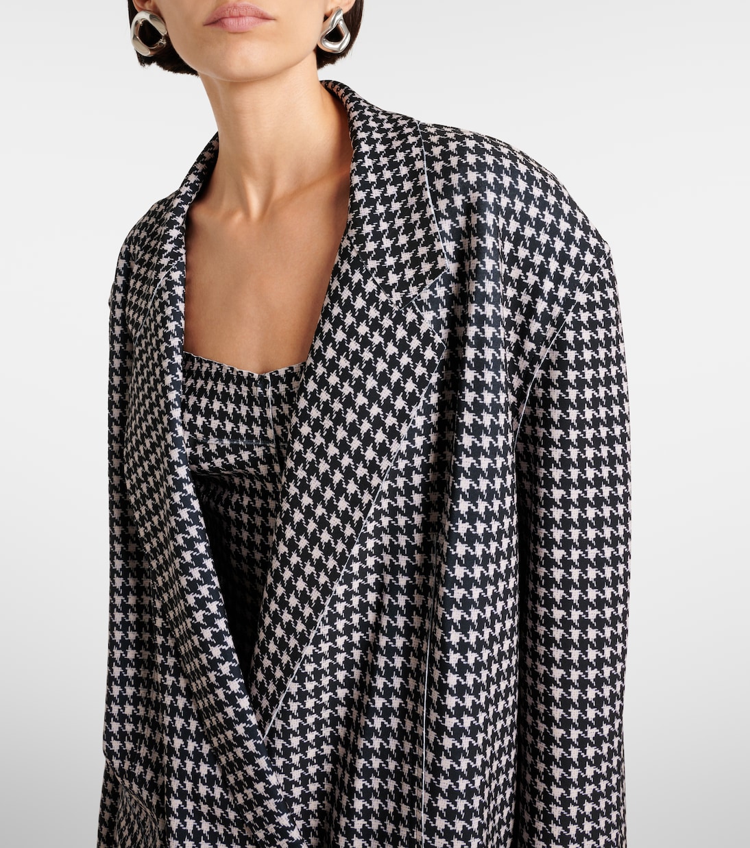 Double-breasted houndstooth coat | Norma Kamali