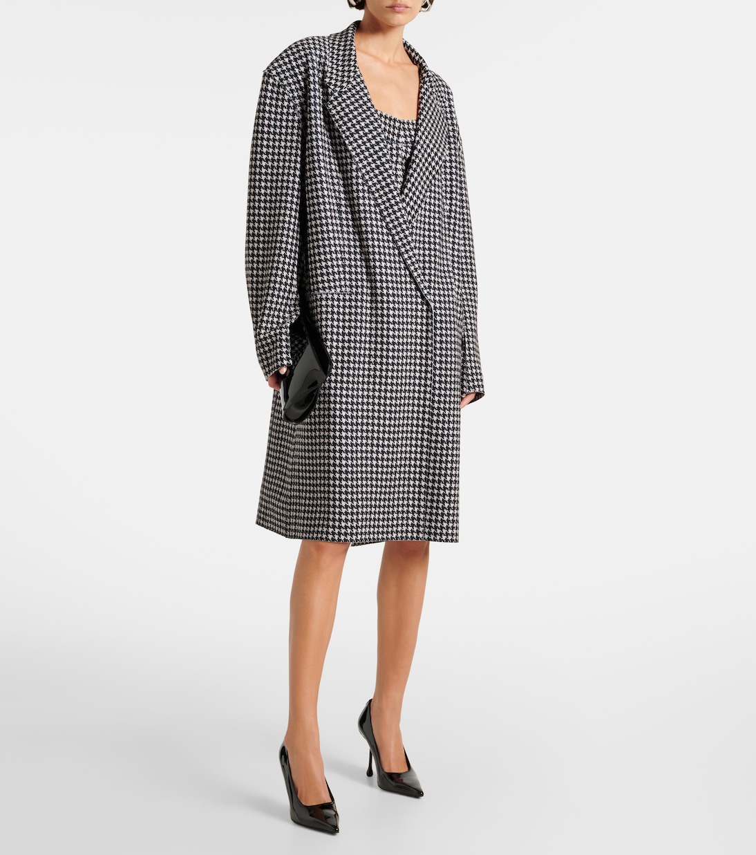 Double-breasted houndstooth coat | Norma Kamali