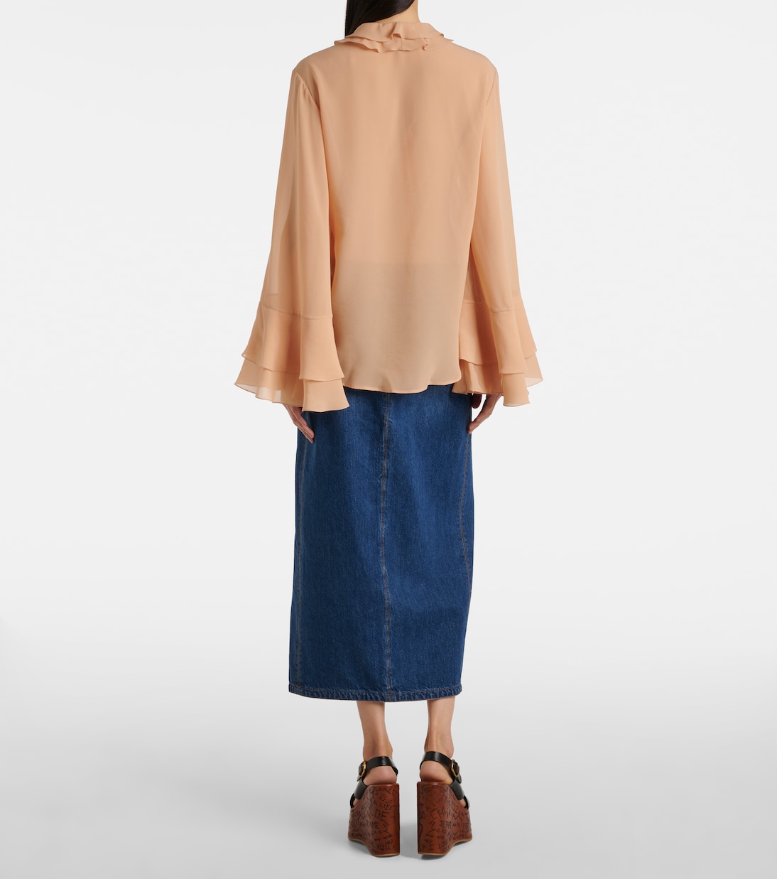 Blusa de Seda Georgette Moderna para Jóvenes