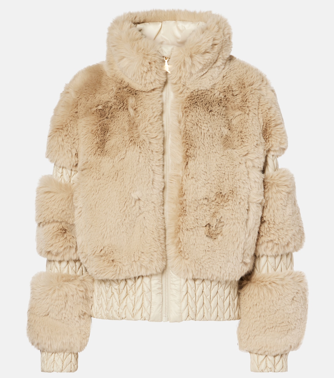 Quilted faux fur ski jacket | Goldbergh