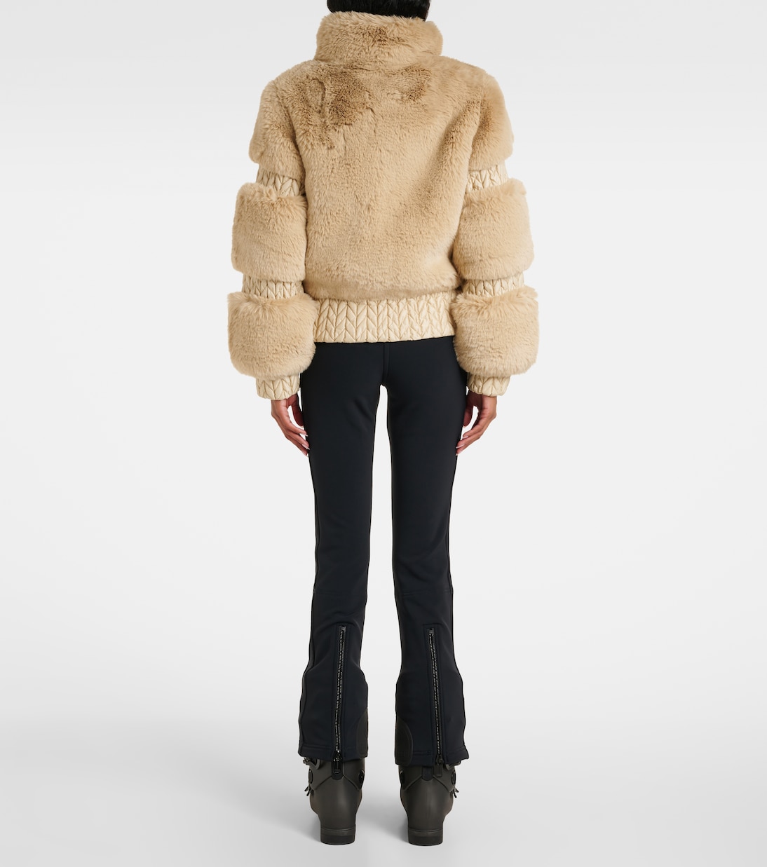 Quilted faux fur ski jacket | Goldbergh