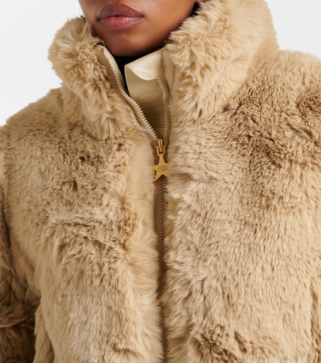 Quilted faux fur ski jacket | Goldbergh