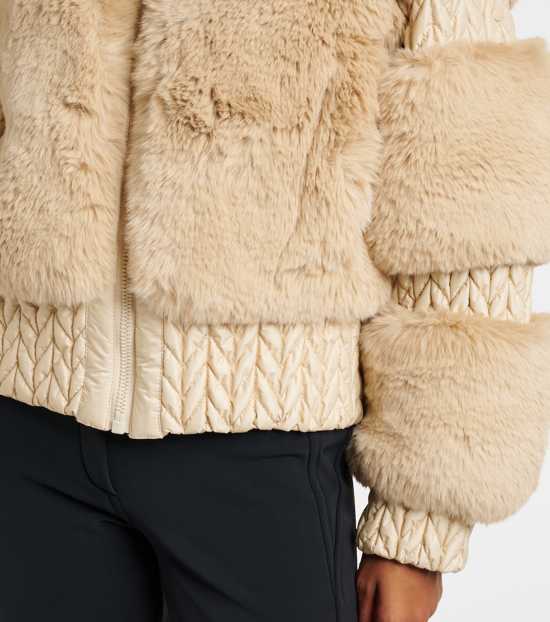 Quilted faux fur ski jacket | Goldbergh