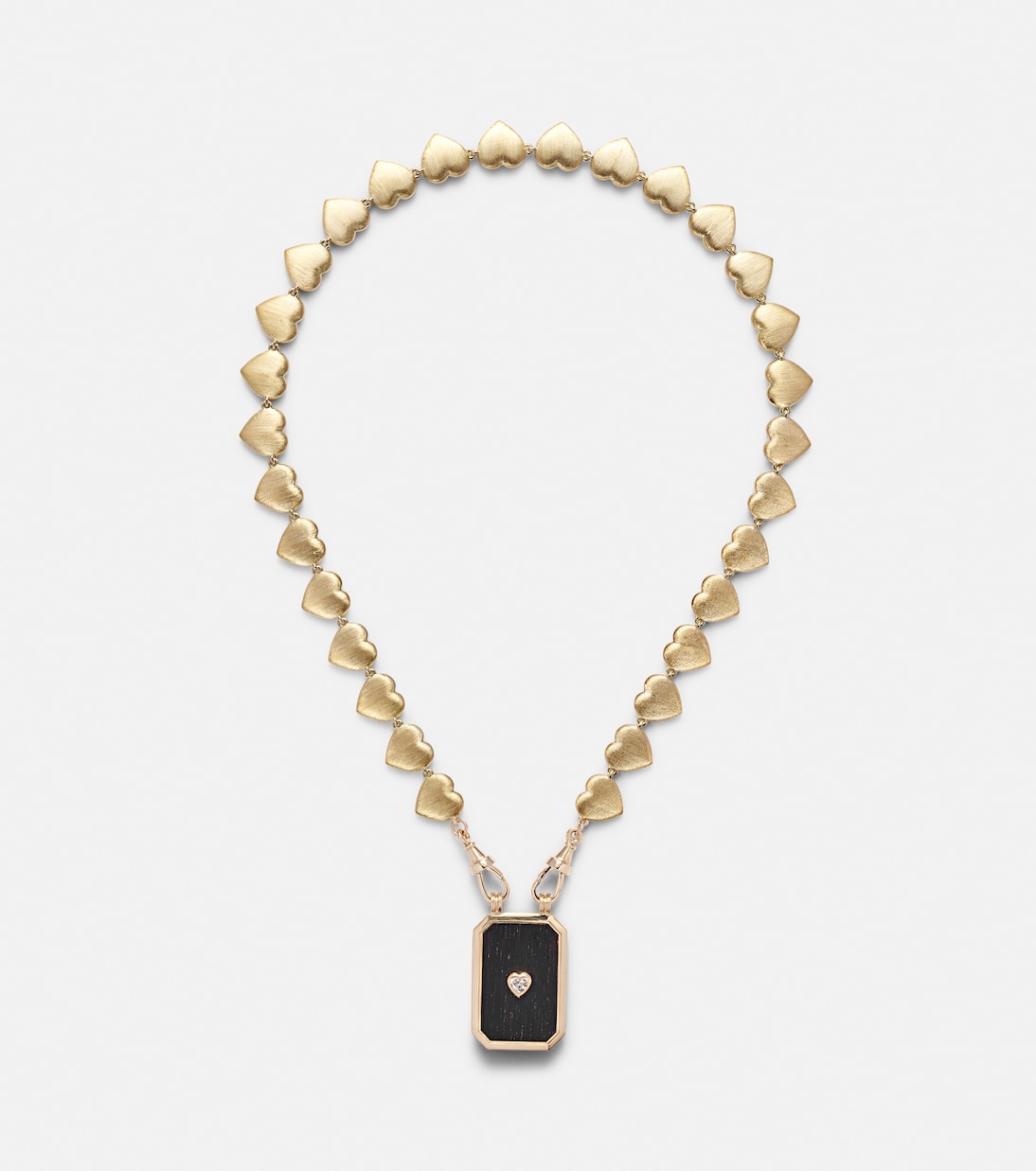 Collier Heart Scapular en or 18 ct, ébène et diamant | Marie Lichtenberg