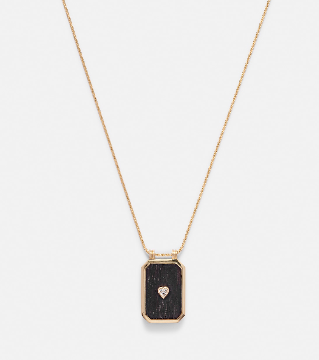 Collier Heart Scapular en or 18 ct, ébène et diamant | Marie Lichtenberg