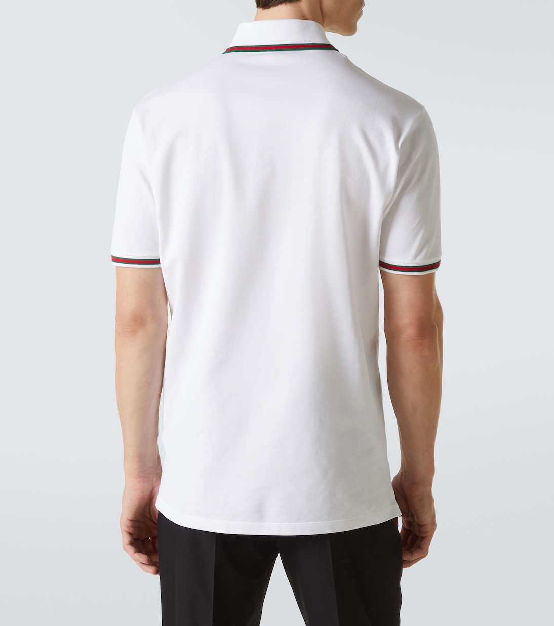 Polo Web Stripe in piqué di misto cotone | Gucci