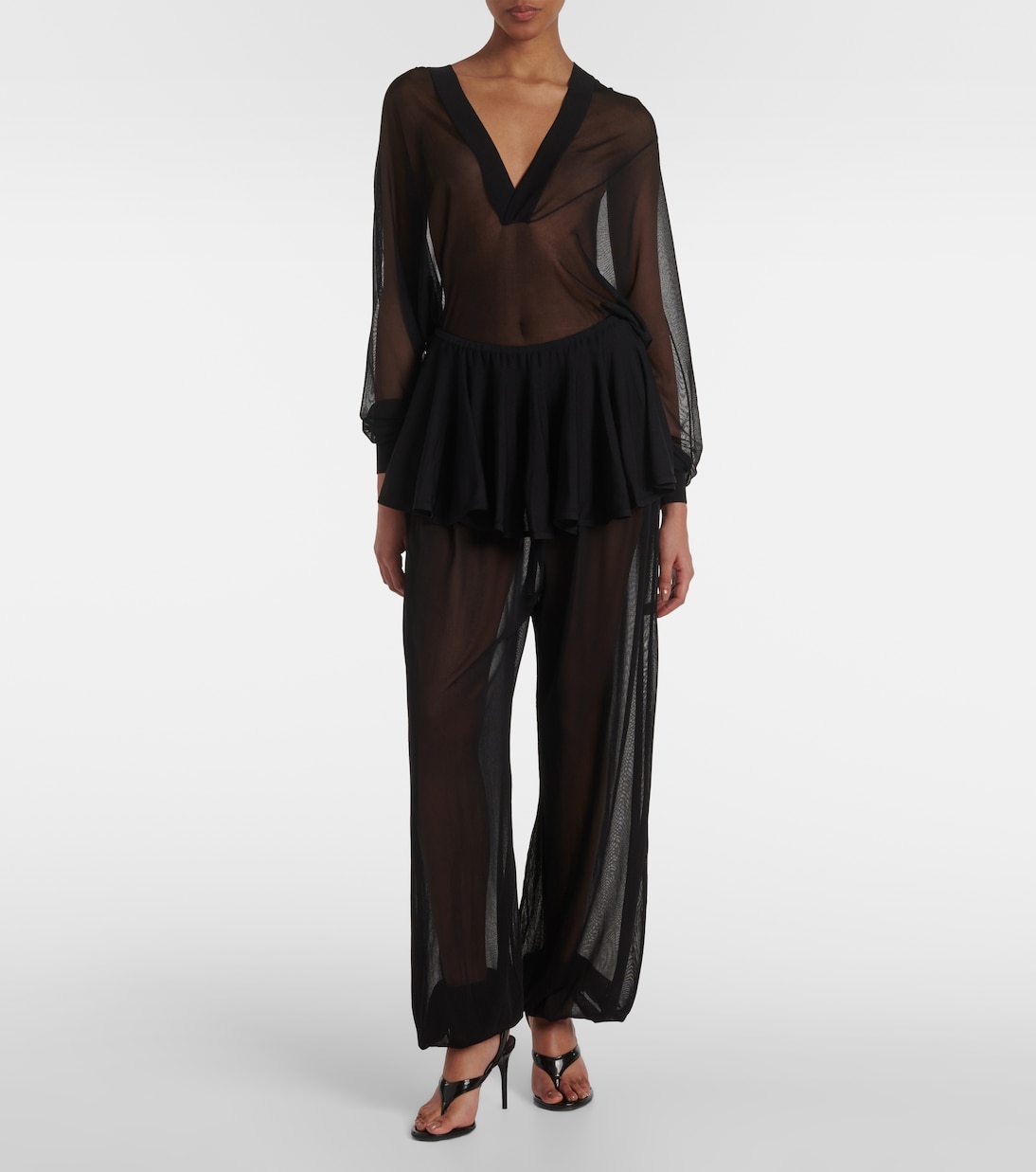 Weite Mid-Rise-Hose | Alaïa
