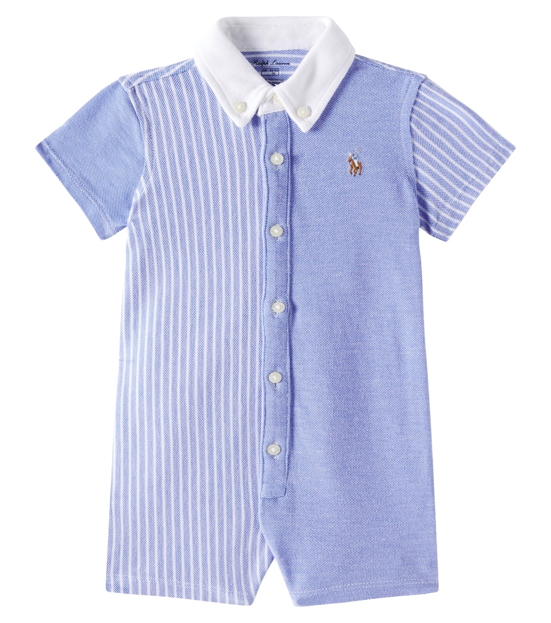 Baby patchwork cotton piqué playsuit | Polo Ralph Lauren Kids