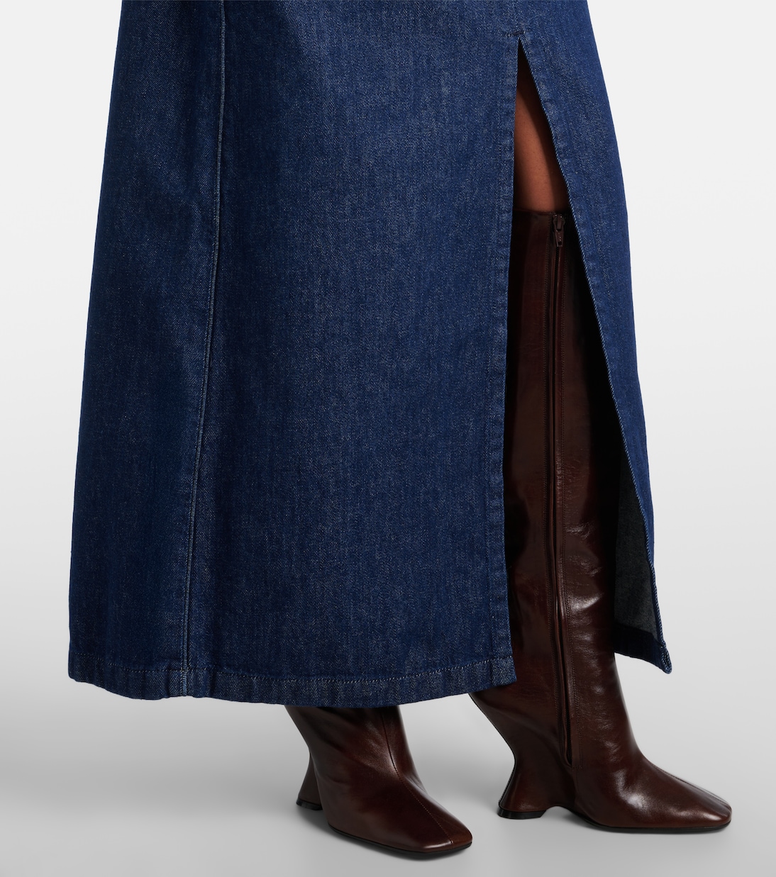 Gonna lunga di jeans con cintura | Dries Van Noten