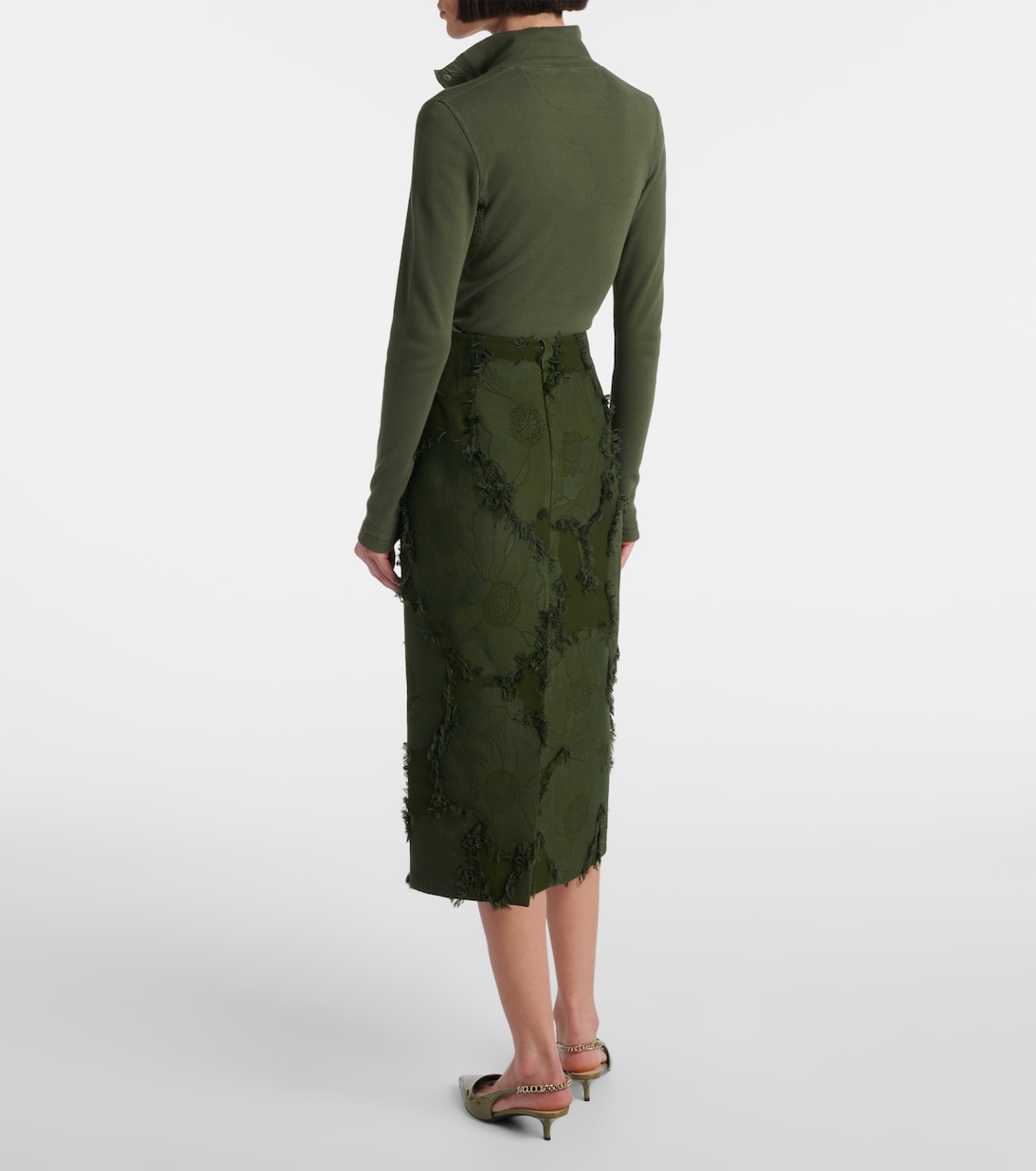 Jupe portefeuille en jacquard à fleurs | Gucci