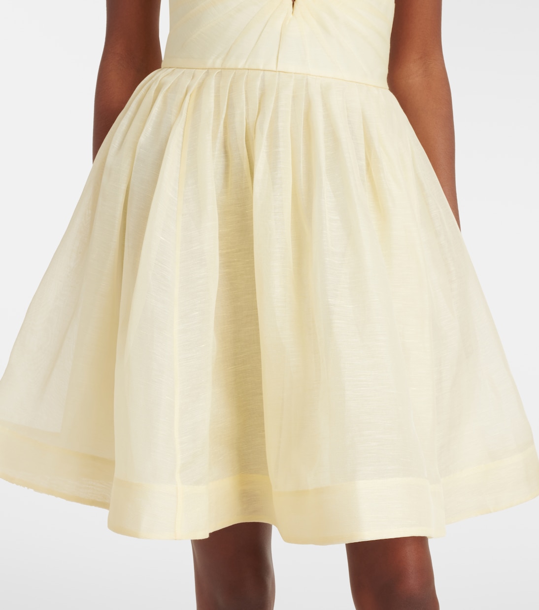 Illuminate pleated silk and linen minidress | Zimmermann