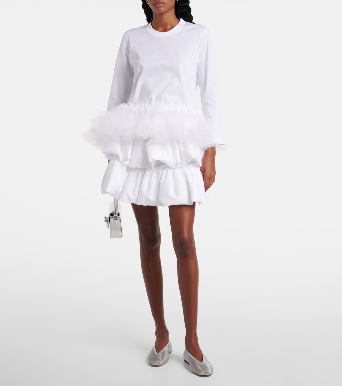 Minifalda de algodón a capas | Noir Kei Ninomiya