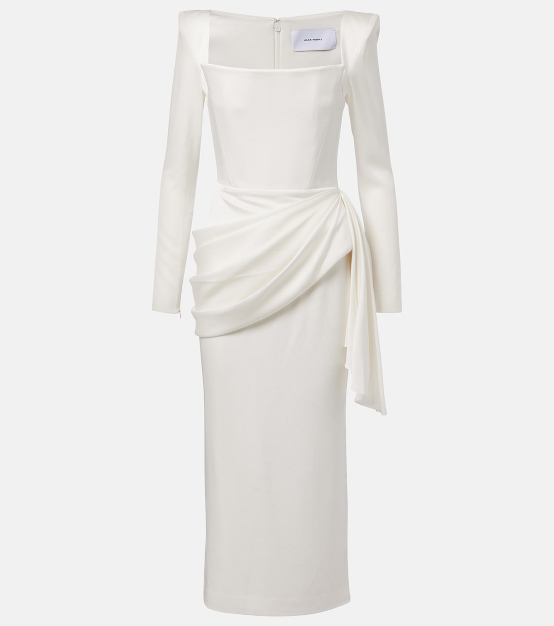 Bridal draped crêpe satin bustier gown | Alex Perry