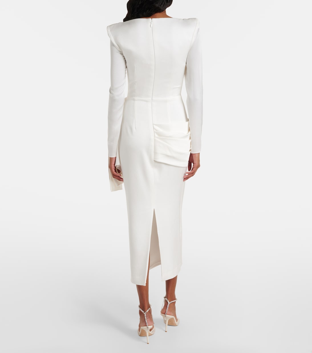 Bridal draped crêpe satin bustier gown | Alex Perry