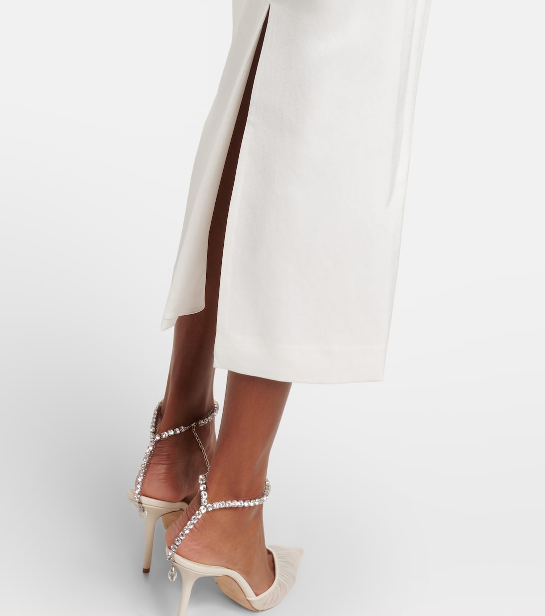 Bridal draped crêpe satin bustier gown | Alex Perry