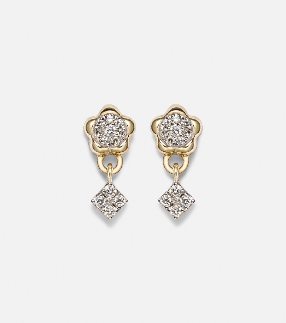 Richie 10kt gold drop earrings with diamonds | Stone and Strand