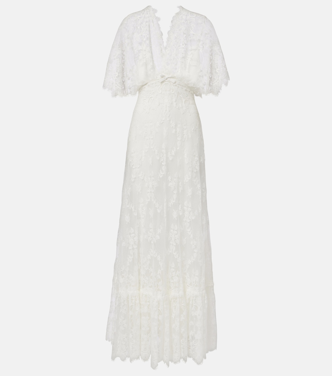 Bridal embroidered cotton-blend lace gown | Elie Saab