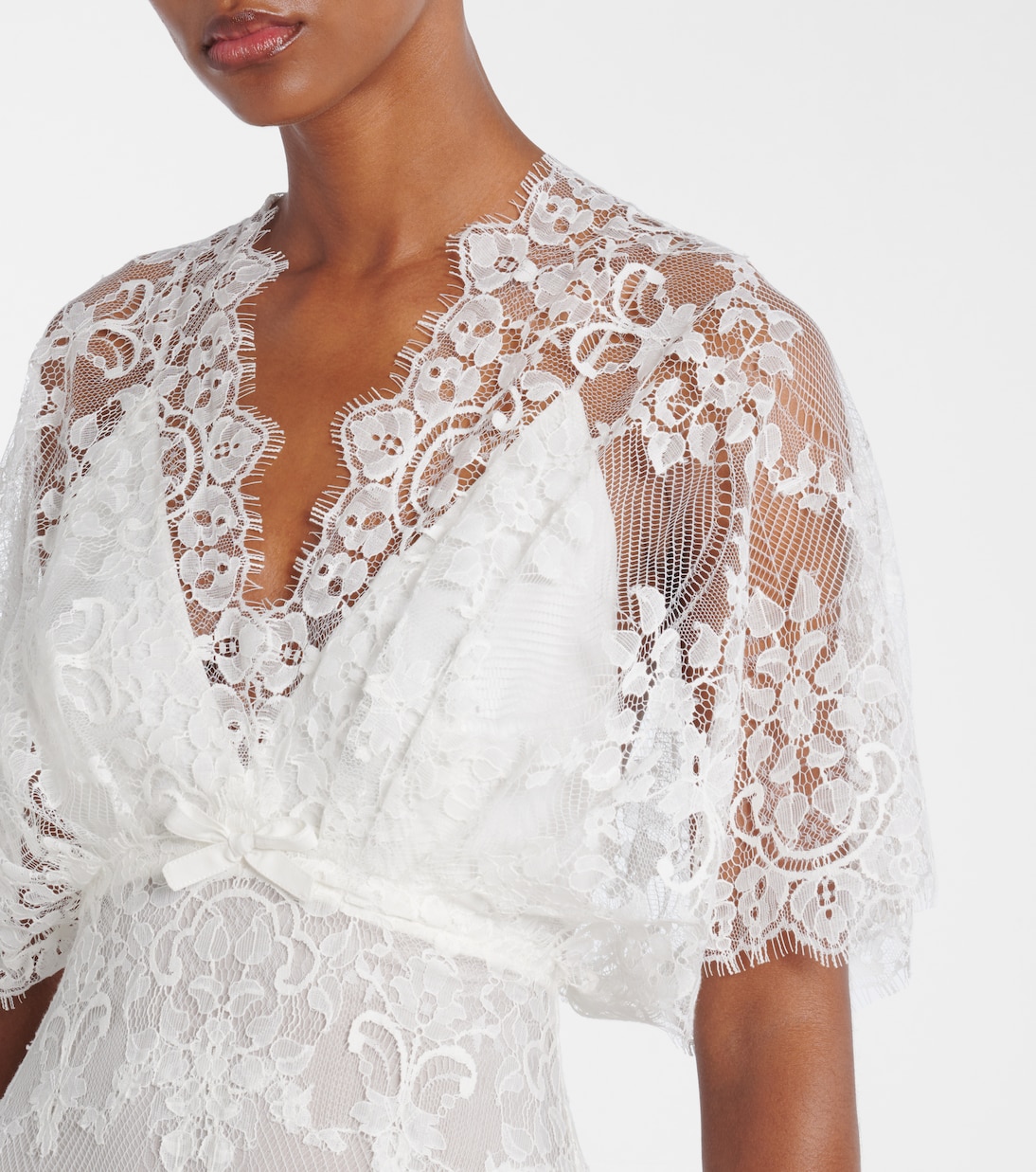 Bridal embroidered cotton-blend lace gown | Elie Saab