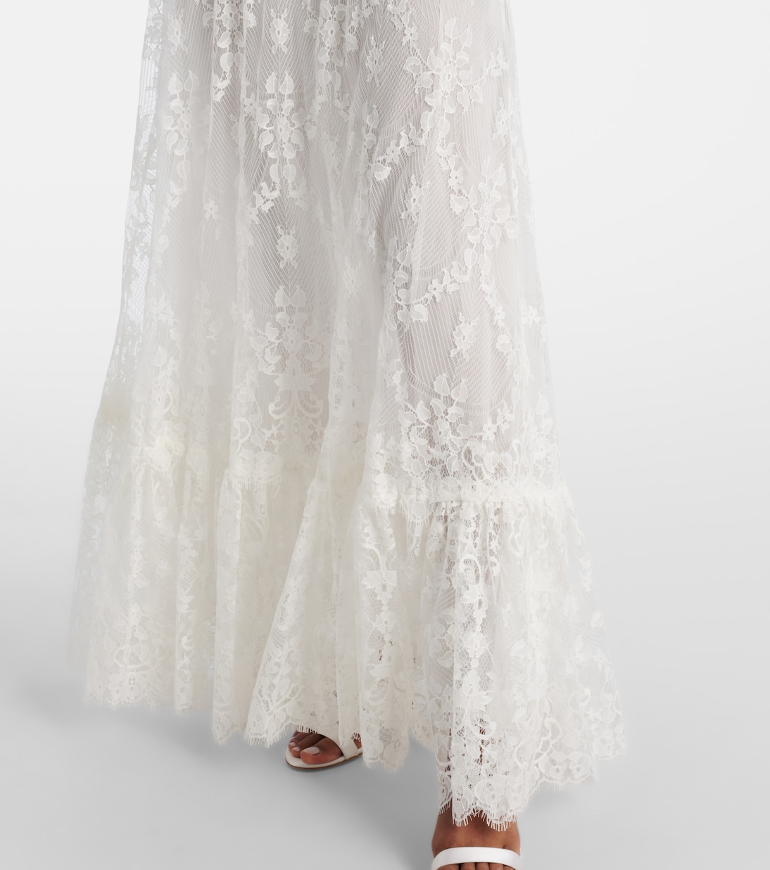 Bridal embroidered cotton-blend lace gown | Elie Saab