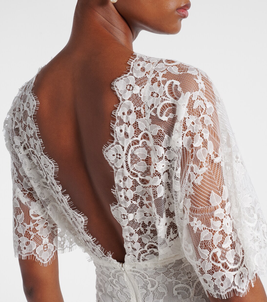 Bridal embroidered cotton-blend lace gown | Elie Saab
