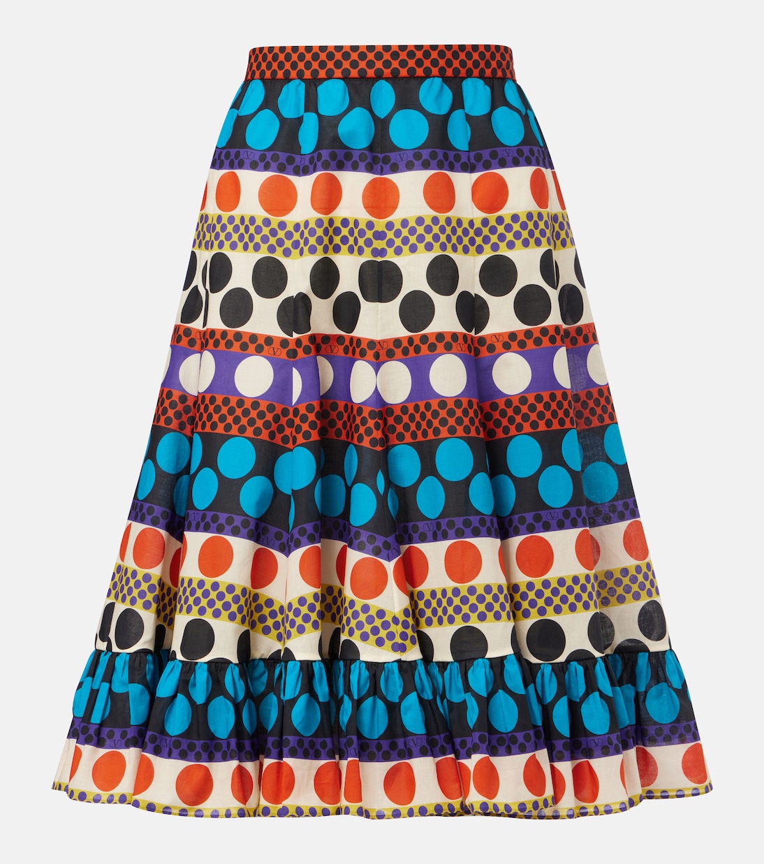 Falda midi de algodón estampada | Valentino