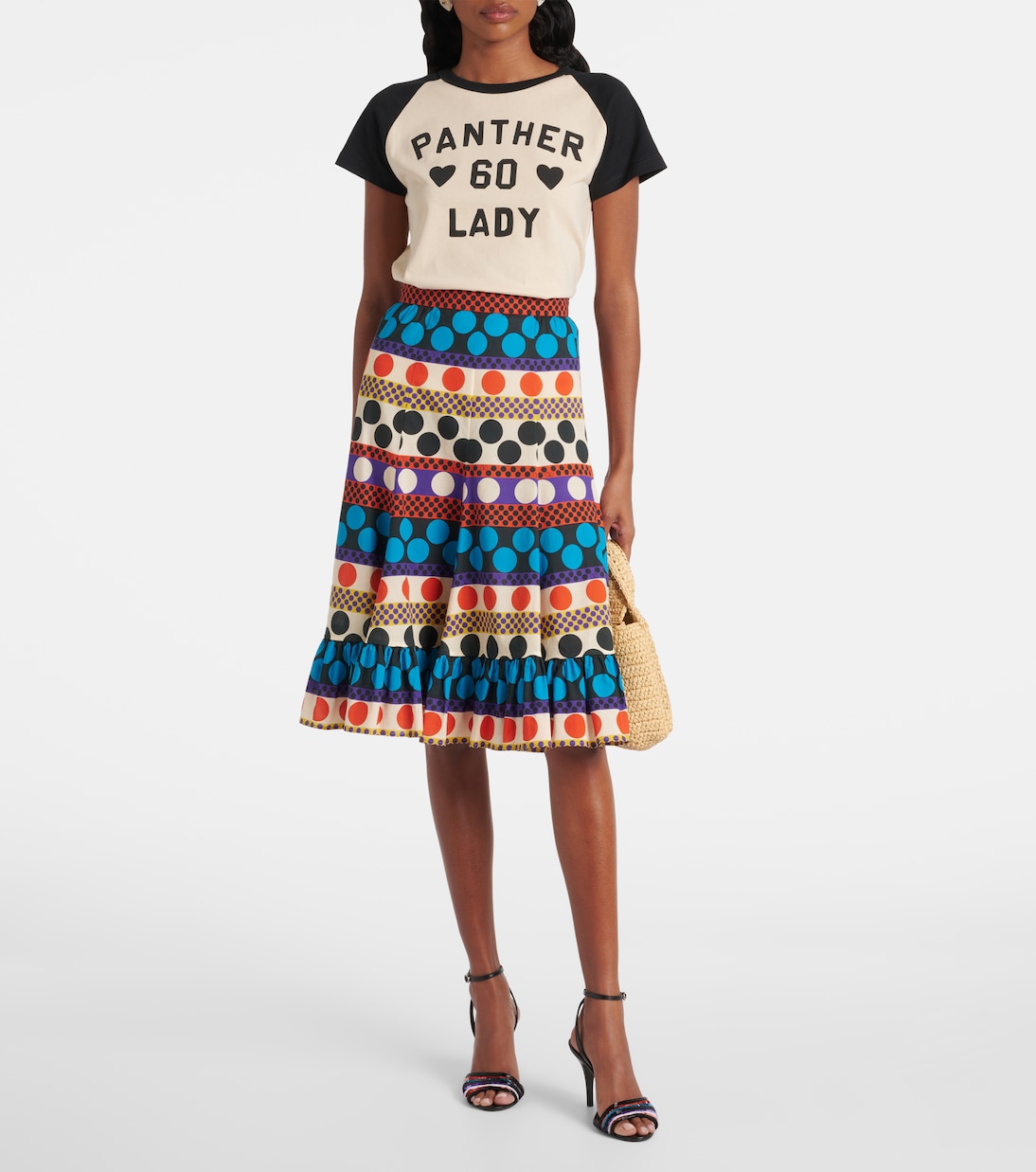 Falda midi de algodón estampada | Valentino