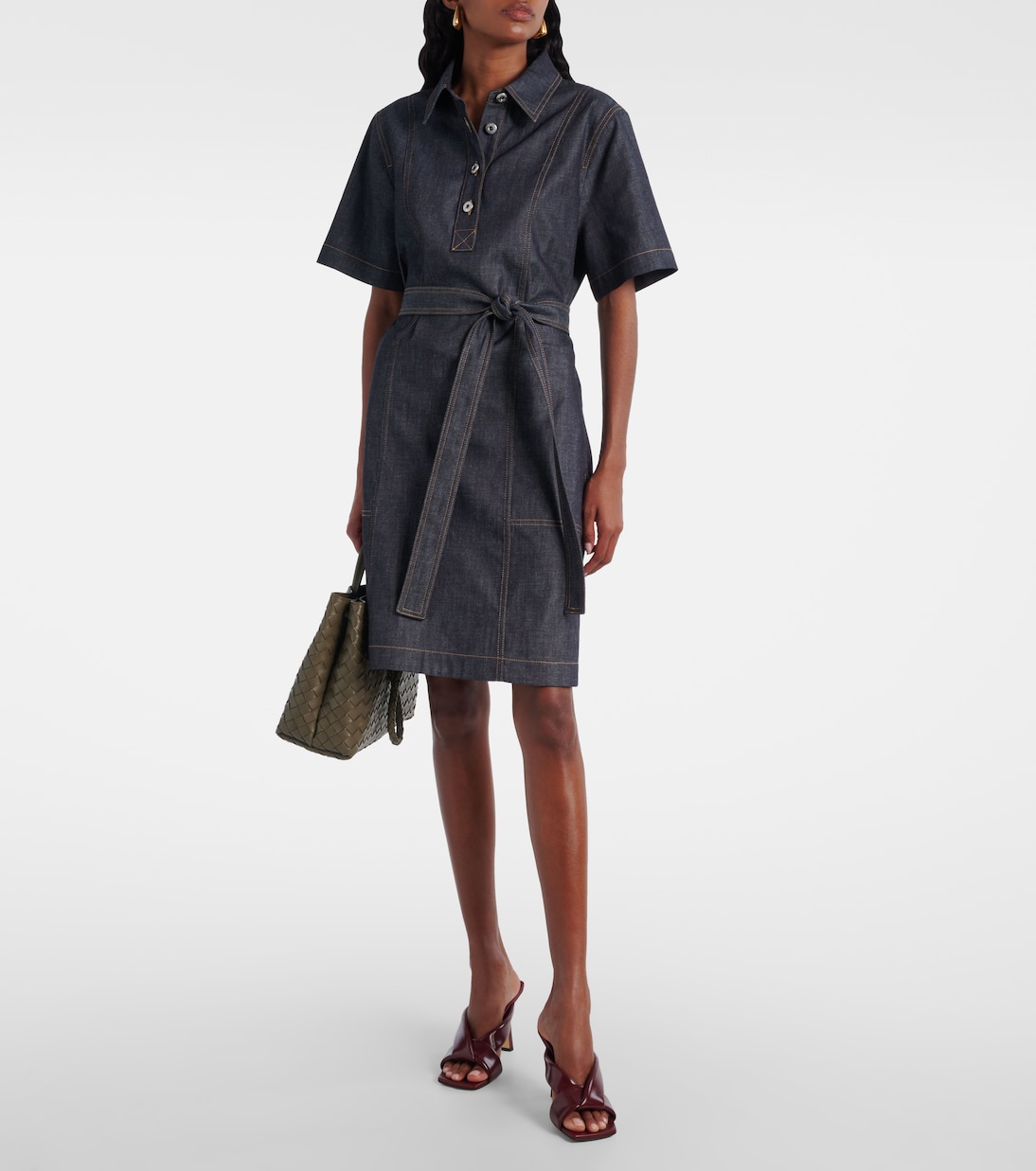 Robe midi en jean | Bottega Veneta