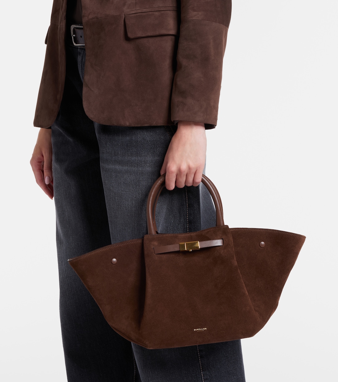 Cabas New York Midi en daim | DeMellier