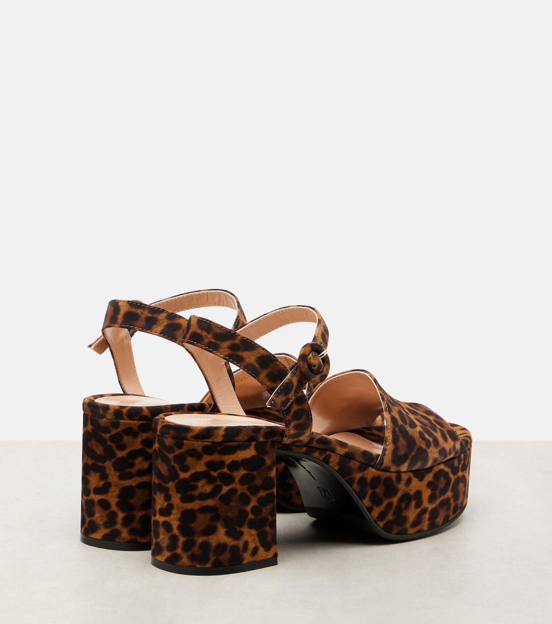 35 leopard-print leather platform sandals | Gianvito Rossi